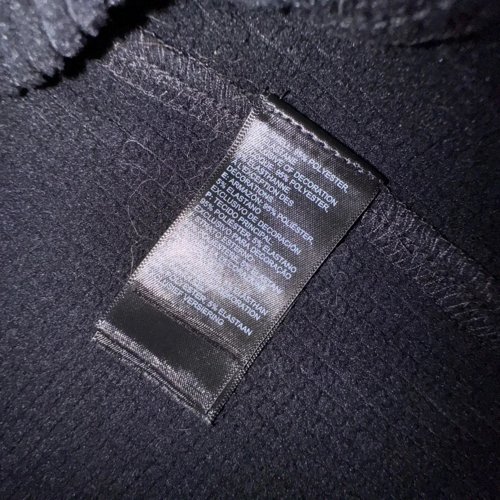 The North Face Mens XL Mountain Peaks 1/4 Zip Pullover Black Thermal Fleece logo